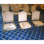 *A set of 20 , stackable metal framed dining/ meeting chairs with padded backs and seats covered