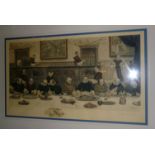 *Dendy Sadler by Boucher Engraving Signed by Both Artists Monks Seated at a Long Dinner Table 13"