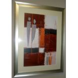 *12 x modern framed colour prints, abstract, 23" x 16" and smaller in silver effect frames, (12)