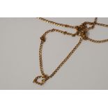 9ct GOLD FINE CHAIN NECKLACE, 18 1/2" long, 1.2gms (lacks end ring)