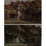A PAIR OF CIRCA 1930 REPRODUCTION COLOUR PRINTS AFTER F.M BENNETT, BLOCK MOUNTED BEHIND BEVELLED