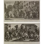 T. COOK AFTER WILLIAM HOGARTH (1697-1764) COPPER PLATE ENGRAVINGS, TWO 'Hudibras Encounters the