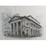 MARC GRIMSHAW ARTIST SIGNED LIMITED EDITION PRINT of a pencil drawing 'The Portico Library,
