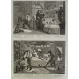 T. COOK AFTER WILLIAM HOGARTH (1697 -1764) COPPER PLATE ENGRAVINGS, TWO ON SINGLE SHEET 'Hudibras
