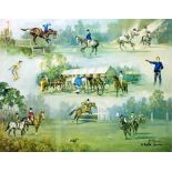 JOHN KING ARTIST SIGNED LIMITED EDITION COLOUR PRINT 'The Pony Club' 1929-1979 (65/250) 15 1/2" x