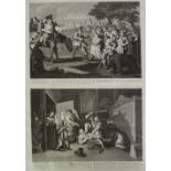 T. COOK AFTER WILLIAM HOGARTH (1697-1764) COPPER PLATE ENGRAVINGS, TWO ON SINGLE SHEET 'Hudibras