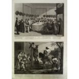 T. COOK AFTER WILLIAM HOGARTH (1697-1764) COPPER PLATE ENGRAVINGS, TWO ON SINGLE SHEET 'The