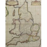 ANTIQUE HAND COLOURED MAP OF SAXON BRITAIN (BRITANNIA SAXONICA) 14 1/2" X 11 1/2" (36.8cm x 29.