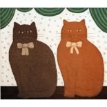 MARTIN LEMAN (TWENTIETH CENTURY) ARTIST SIGNED LIMITED EDITION COLOUR ETCHING "Double Act" 63/100