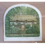 STEPHEN WHITTLE ARTIST SIGNED ORIGINAL COLOURED ETCHING 'Honeysuckle Cottage' signed, titled and