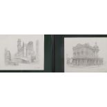 GELDART TWELVE ARTIST SIGNED PRINTS OF PENCIL DRAWINGS Manchester scene including 'The Plymouth