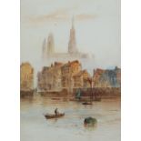 P. CLIFFORD WATERCOLOUR DRAWING Rouen Cathedral Signed lower left 14" x 10" (35.6 x 25.4cm)