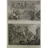 T. COOK AFTER WILLIAM HOGARTH (1697-1764) COPPER PLATE ENGRAVINGS, TWO ON SINGLE SHEET 'Frontispiece