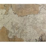 FREDERICK DE WITT ANTIQUE HAND COLOURED MAP OF THE NETHERLANDS 18 3/4" X 22" (47.7cm x 55.9cm)