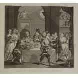 T. COOK AFTER WILLIAM HOGARTH (1697-1764) COPPER PLATE ENGRAVING 'Sancho at the Feast Starved by his