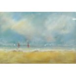 DONAL MACGRORY (Twentieth Century) PASTEL 'Seascape' Signed, titled to artist label verso 7 1/2" x