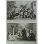 T. COOK AFTER WILLIAM HOGARTH (1697-1764) COPPER PLATE ENGRAVINGS, TWO ON SINGLE SHEET 'Hudibras