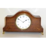 INLAID MAHOGANY MANTEL CLOCK