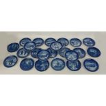 A COLLECTION OF ROYAL COPENHAGEN BLUE AND WHITE WALL PLATES (30)