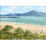 G. O' MALLEY OIL ON BOARD 'Banna Strand, Co. Kerry' Initialled and dated (19) 95 5" x 6 1/2" (12.7cm