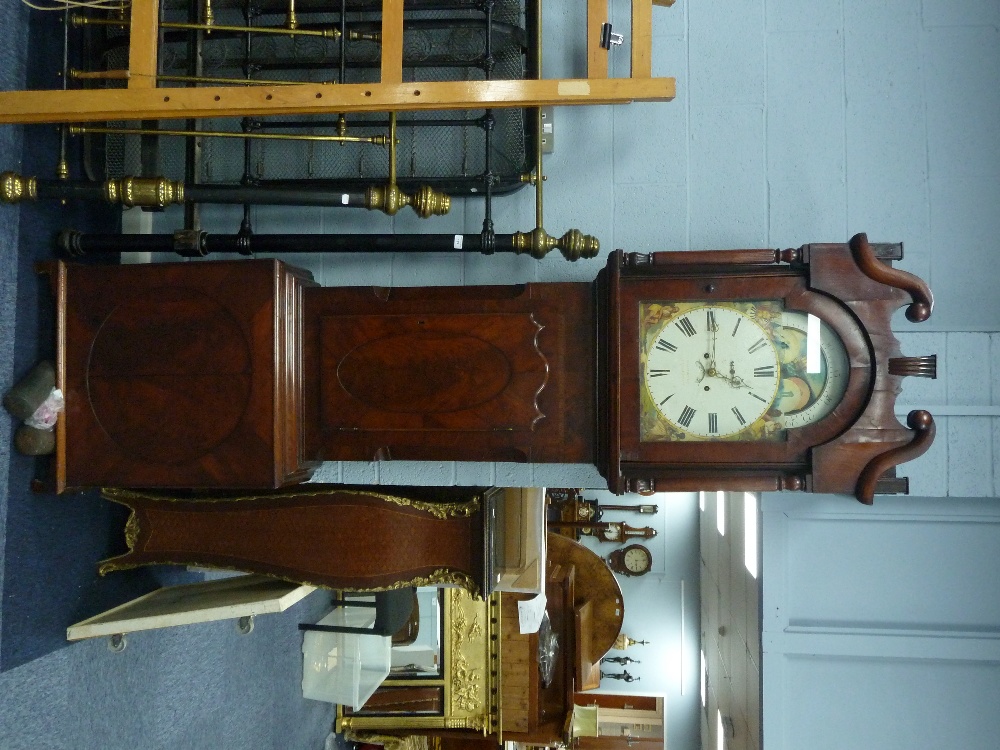 NINETEENTH CENTURY FIGURED MAHOGANY LONGCASE CLOCK with rolling moonphase, signed Whitmore,