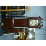 NINETEENTH CENTURY FIGURED MAHOGANY LONGCASE CLOCK with rolling moonphase, signed Whitmore,