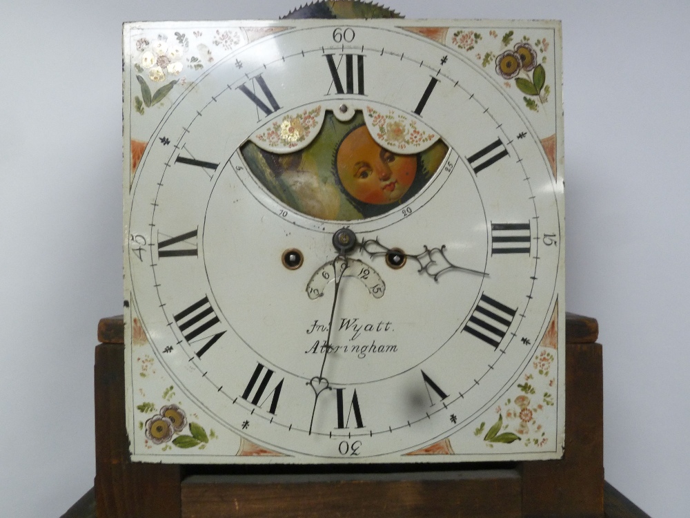 LATE EIGHTEENTH CENTURY MAHOGANY LONGCASE CLOCK, Signed John Wyatt, Altrincham, with Halifax rolling - Image 5 of 5