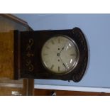 REGENCY BRASS INLAID ROSEWOOD REPEATING MANTEL CLOCK the 8" enamelled Roman dial powered by a twin
