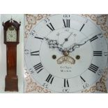 LATE EIGHTEENTH CENTURY MAHOGANY LONGCASE CLOCK, signed Jn Agar, Malton, the 12" enamelled dial with