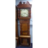 NINETEENTH CENTURY MAHOGANY AND OAK LONGCASE CLOCK, signed Rich(ar)d B. Thomas, Portmadoc, the 14"