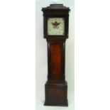 LATE EIGHTEENTH CENTURY MAHOGANY CROSSBANDED OAK LONGCASE CLOCK with rolling moonphase, the 13"