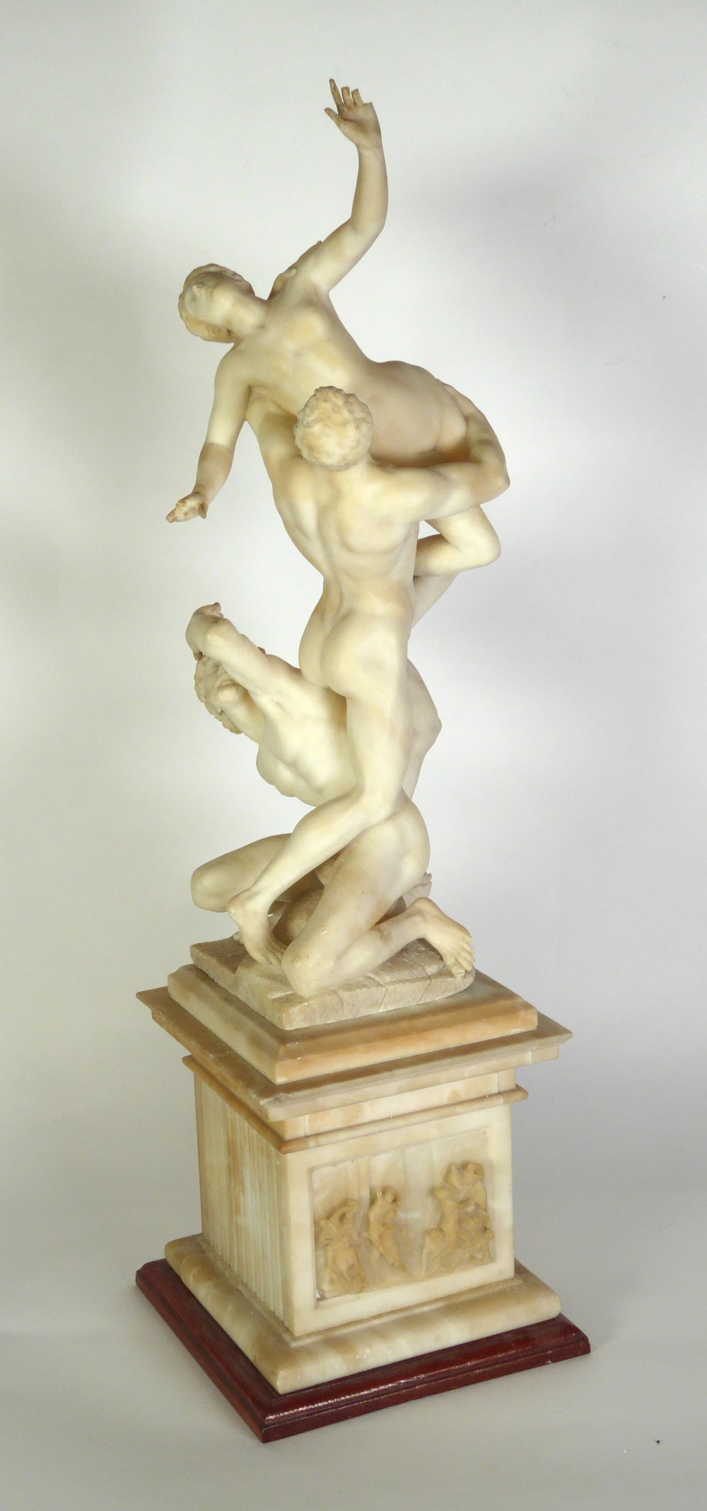 AFTER GIAMBOLOGNA WHITE MARBLE CARVED GROUP OF THE RAPE OF THE SABINES Modelled as three naked