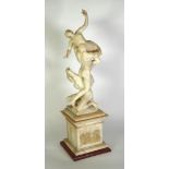 AFTER GIAMBOLOGNA WHITE MARBLE CARVED GROUP OF THE RAPE OF THE SABINES Modelled as three naked