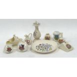 TEN ITEMS OF CRESTED CHINA TO INCLUDE A SUNDIAL