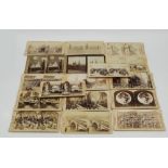 FIFTEEN UNDERWOOD AND UNDERWOOD NINETEENTH CENTURY STEREOSCOPIC PHOTOGRAPHIC CARDS AND TWO OTHERS (