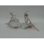 A PAIR OF MODERN ROYAL DUX PORCELAIN BALLERINA FIGURES