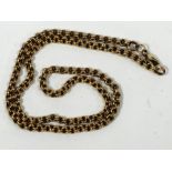 15ct GOLD BELCHER CHAIN NECKLACE with modern gold plated clasp, 15" (38.1cm) long, approximately