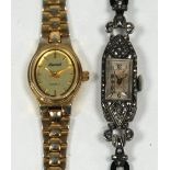 LADY'S JOSARN SWISS COCKTAIL WRIST WATCH, with 17 jewels movement, small narrow oblong Arabic