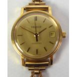 9CT GOLD CASED TISSOT 'SEASTAR' LADY'S BRACELET WRISTWATCH, 15.6 gms gross