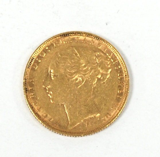 VICTORIAN GOLD SOVEREIGN 1886, Melbourne mint, smaller head, WW on truncation, horse with long tail,