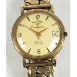 A GENTS ROTARY 'COMMODORE' 9ct GOLD WRIST WATCH, with Swiss 25 jewel automatic movement, the