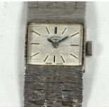 LADY'S 'ROTARY' SILVER BRACELET WATCH WITH with Swiss movement, rectangular textured silvered dial
