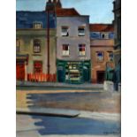 •CLIFFORD HALL (1904 - 1973) OIL ON CANVAS 'The Square, Isleworth' Signed 17" x 13 1/2"