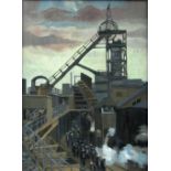 ROGER HAMPSON (1925 - 1996) OIL PAINTING ON CANVAS 'Brackley Colliery' Signed, numbered verso 976