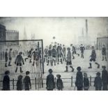 •L. S. LOWRY (1887 - 1976) ARTIST SIGNED PRINT OF A PENCIL DRAWING 'The Football Match' An edition