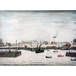 •L. S. LOWRY (1887 - 1976) ARTIST SIGNED LIMITED EDITION COLOUR PRINT 'The Harbour' An edition of