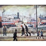 •L. S. LOWRY (1887 - 1976) ARTIST SIGNED LIMITED EDITION COLOUR PRINT 'View of a Town'