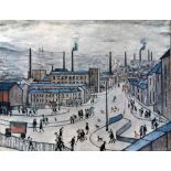 •L. S. LOWRY (1887 - 1976) ARTIST SIGNED LIMITED EDITION COLOUR PRINT ''Huddersfield'