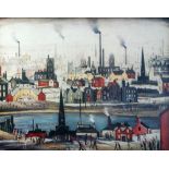 AFTER L. S. LOWRY UNSIGNED COLOUR PRINT 'Industrial Landscape: The Canal' 21 3/4" x 27" (55.3 x 68.