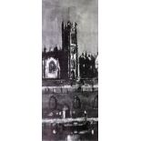 HAROLD RILEY (b. 1934) ARTIST SIGNED LIMITED EDITION BLACK AND WHITE PRINT Cathedral Signed,